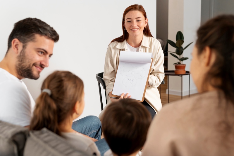 close-up-family-members-talking-therapist